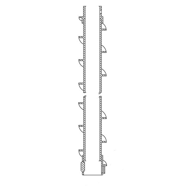 3 1/4" - 2 Key Standard Duty - Hollow Stem Auger - 1 Bolt - 5' Section