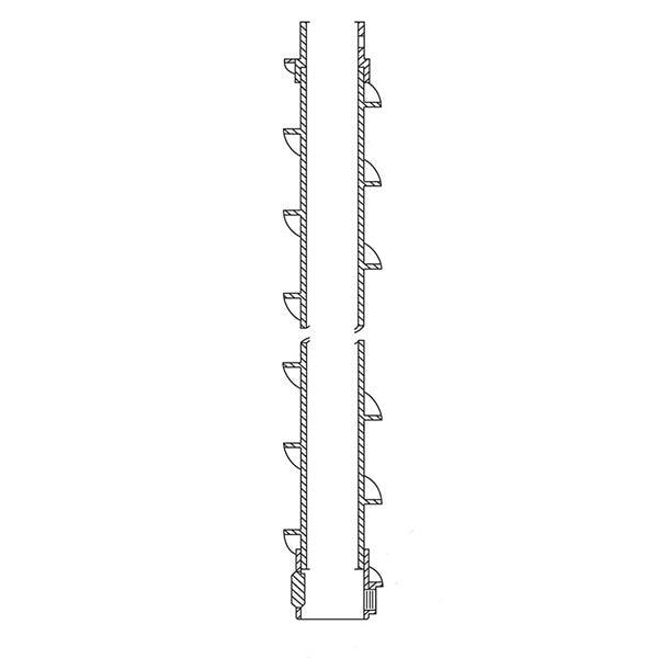 3 1/4" - 2 Key Heavy Duty - Hollow Stem Auger - 2 Bolt - 5' Section